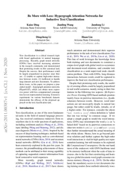 Be More with Less: Hypergraph Attention Networks for Inductive Text
  Classification