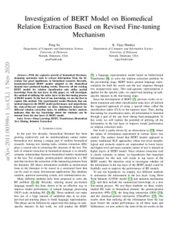 Investigation of BERT Model on Biomedical Relation Extraction Based on
  Revised Fine-tuning Mechanism