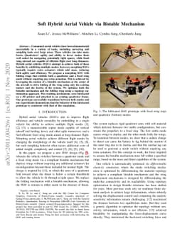 Soft Hybrid Aerial Vehicle via Bistable Mechanism