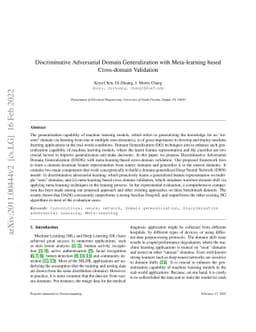 Discriminative Adversarial Domain Generalization with Meta-learning
  based Cross-domain Validation