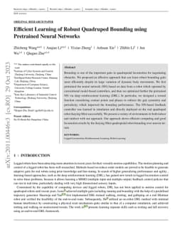 Efficient Learning of Control Policies for Robust Quadruped Bounding
  using Pretrained Neural Networks