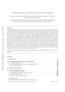 Polymer Informatics: Current Status and Critical Next Steps