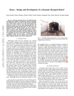 Bruce -- Design and Development of a Dynamic Hexapod Robot