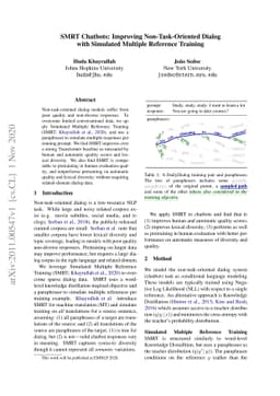 SMRT Chatbots: Improving Non-Task-Oriented Dialog with Simulated
  Multiple Reference Training