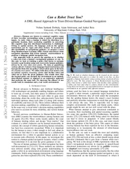 Can a Robot Trust You? A DRL-Based Approach to Trust-Driven Human-Guided
  Navigation