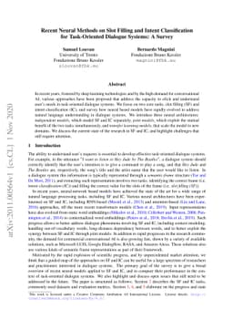 Recent Neural Methods on Slot Filling and Intent Classification for
  Task-Oriented Dialogue Systems: A Survey