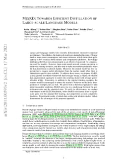MixKD: Towards Efficient Distillation of Large-scale Language Models