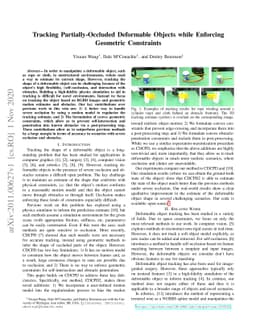 Tracking Partially-Occluded Deformable Objects while Enforcing Geometric
  Constraints