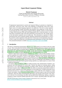 Aspect-Based Argument Mining