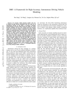 DRF: A Framework for High-Accuracy Autonomous Driving Vehicle Modeling