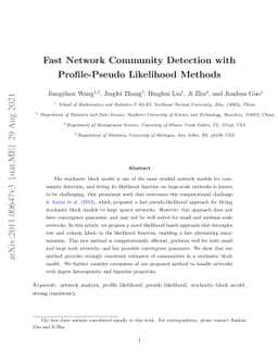 Fast Network Community Detection with Profile-Pseudo Likelihood Methods