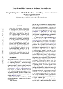 Event-Related Bias Removal for Real-time Disaster Events
