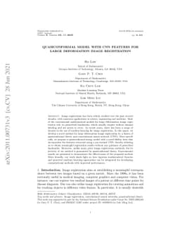 Quasiconformal model with CNN features for large deformation image
  registration