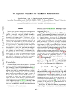 Set Augmented Triplet Loss for Video Person Re-Identification