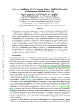 COSMO: Conditional SEQ2SEQ-based Mixture Model for Zero-Shot Commonsense
  Question Answering