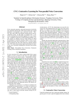 CVC: Contrastive Learning for Non-parallel Voice Conversion