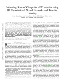 Estimating State of Charge for xEV batteries using 1D Convolutional
  Neural Networks and Transfer Learning