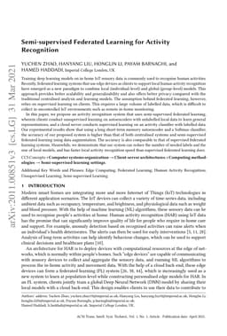 Semi-supervised Federated Learning for Activity Recognition