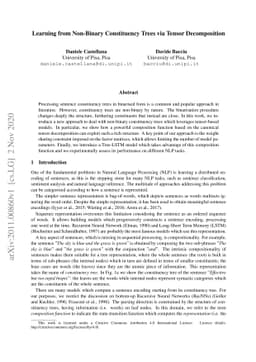 Learning from Non-Binary Constituency Trees via Tensor Decomposition