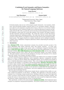 Combining Event Semantics and Degree Semantics for Natural Language
  Inference