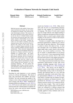 Evaluation of Siamese Networks for Semantic Code Search