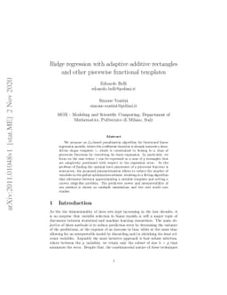 Ridge regression with adaptive additive rectangles and other piecewise
  functional templates