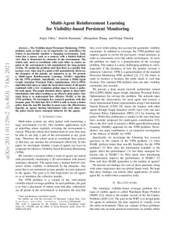 Multi-Agent Reinforcement Learning for Visibility-based Persistent
  Monitoring