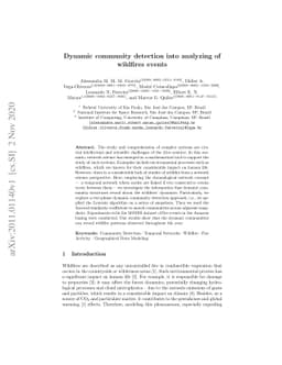 Dynamic Community Detection into Analyzing of Wildfires Events