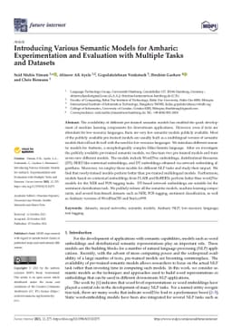 Introducing various Semantic Models for Amharic: Experimentation and
  Evaluation with multiple Tasks and Datasets