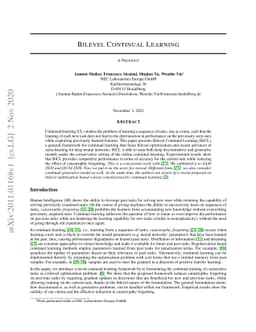 Bilevel Continual Learning