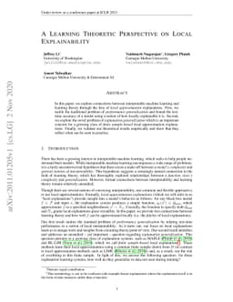 A Learning Theoretic Perspective on Local Explainability