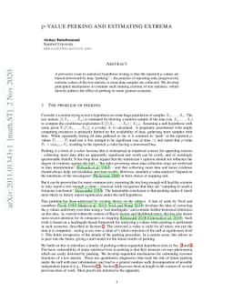 p-value peeking and estimating extrema