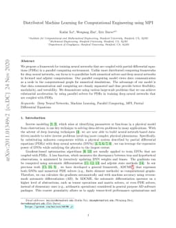 Distributed Machine Learning for Computational Engineering using MPI