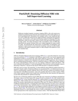Patch2Self: Denoising Diffusion MRI with Self-Supervised Learning