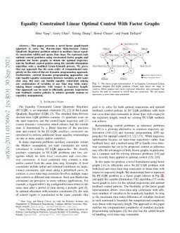 Equality Constrained Linear Optimal Control With Factor Graphs
