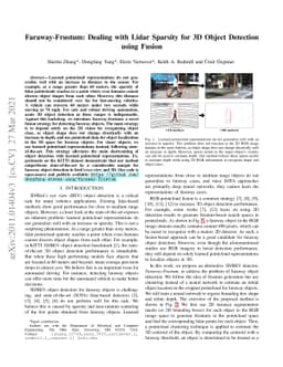 Faraway-Frustum: Dealing with Lidar Sparsity for 3D Object Detection
  using Fusion