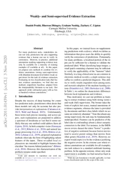 Weakly- and Semi-supervised Evidence Extraction