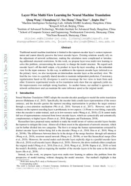 Layer-Wise Multi-View Learning for Neural Machine Translation