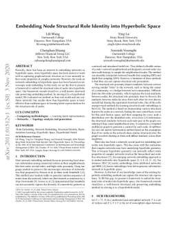 Embedding Node Structural Role Identity into Hyperbolic Space