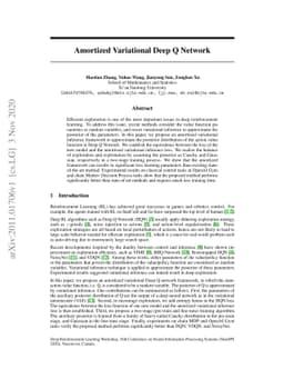 Amortized Variational Deep Q Network