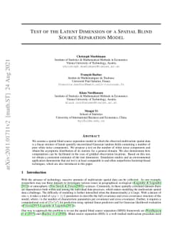 Test of the Latent Dimension of a Spatial Blind Source Separation Model