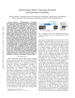 Representation Matters: Improving Perception and Exploration for
  Robotics