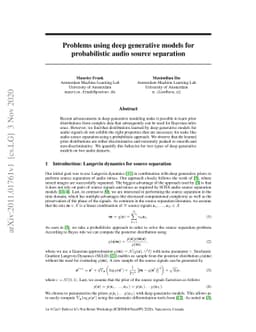 Problems using deep generative models for probabilistic audio source
  separation