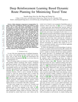 Deep Reinforcement Learning Based Dynamic Route Planning for Minimizing
  Travel Time