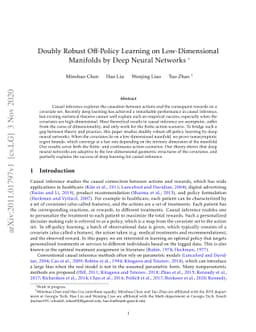 Doubly Robust Off-Policy Learning on Low-Dimensional Manifolds by Deep
  Neural Networks