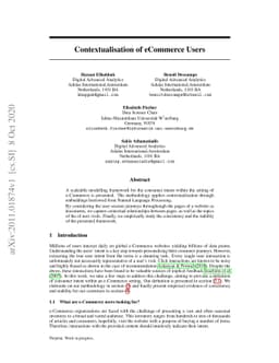 Contextualisation of eCommerce Users