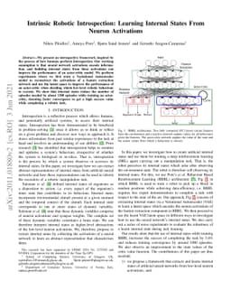 Intrinsic Robotic Introspection: Learning Internal States From Neuron
  Activations