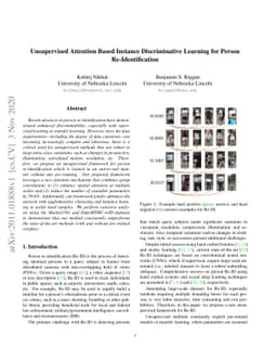 Unsupervised Attention Based Instance Discriminative Learning for Person
  Re-Identification