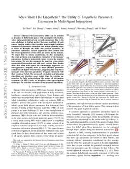 When Shall I Be Empathetic? The Utility of Empathetic Parameter
  Estimation in Multi-Agent Interactions
