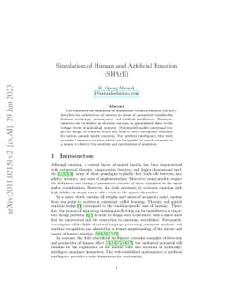 Simulation of Human and Artificial Emotion (SHArE)